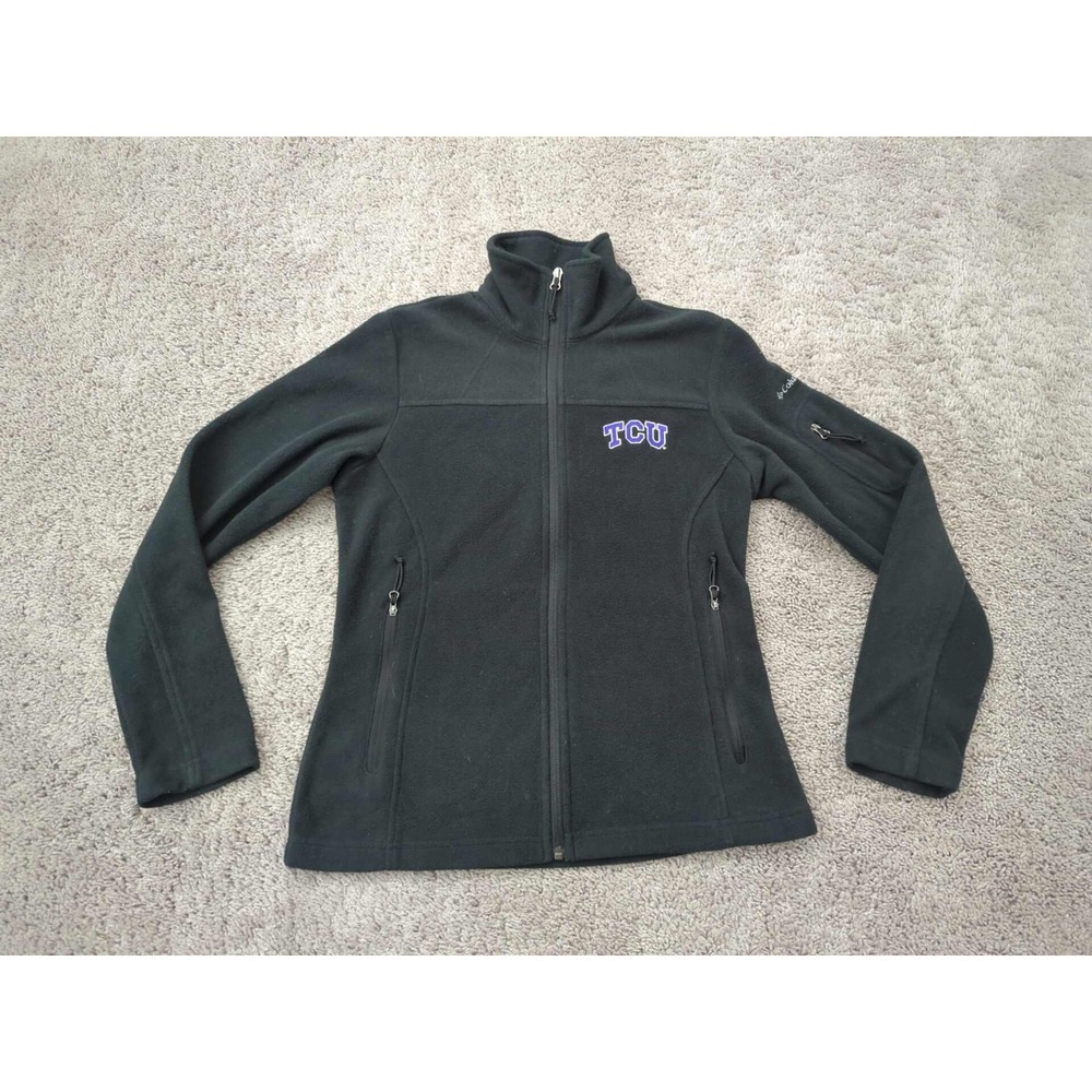 TCU Horned Frogs Jacket Womens XS Full Zip NCAA Columbia Sportswear Black‎